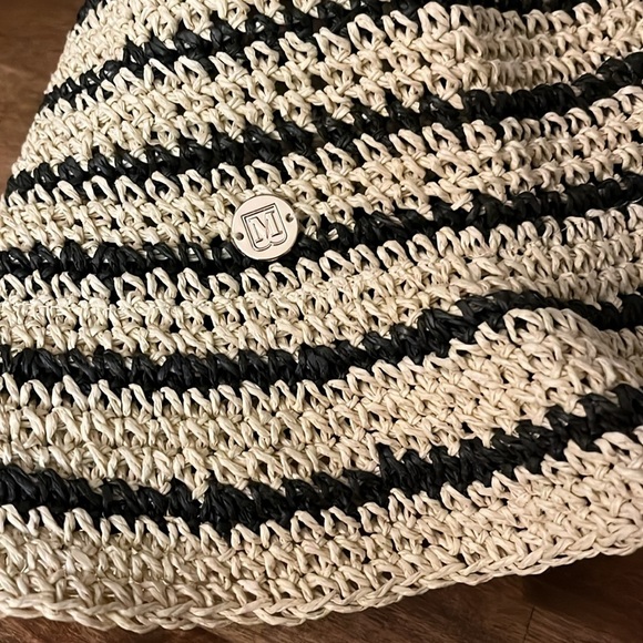BRUNO MAGLI Stripe Crochet Straw Bucket Hat In Natural - OS - Picture 7 of 9